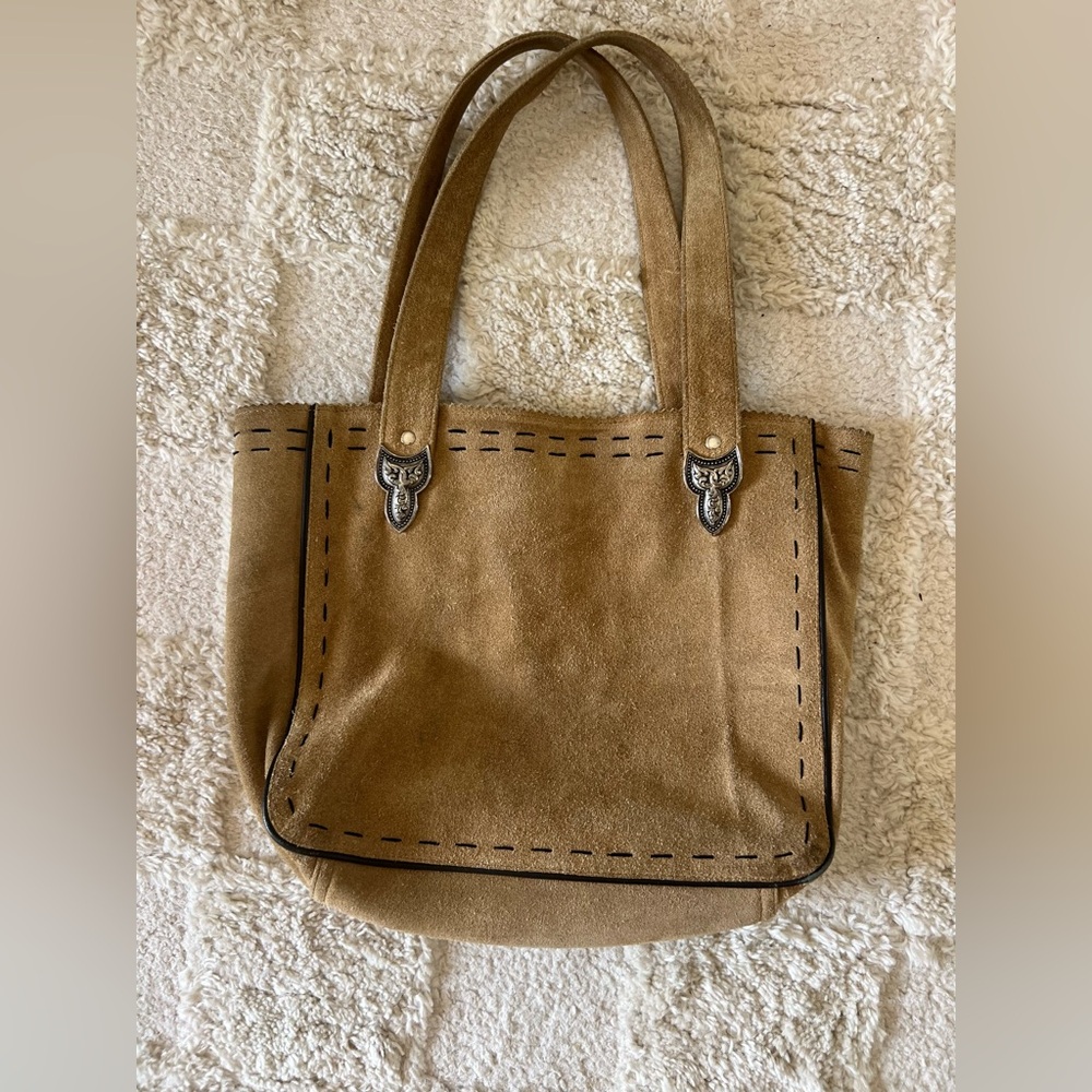 Tan Suede Tote Bag